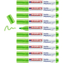 Lot de 10 marqueurs textiles permanents - EDDING - Vert clair - Pointe 2-3 mm