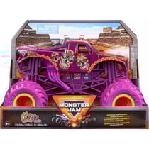 Monster jam geant : calavera - voiture violette - vehicule echelle 1:24 - spin master - 20143046