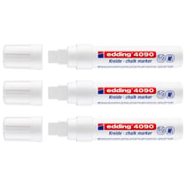 Lot de 3 marqueurs craie liquide EDDING - Blanc - Pointe biseautée large 4-15 mm