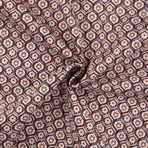 Tissu Coton Satiné extensible imprimé Fancy sur fond Rose poudré - Au mètre