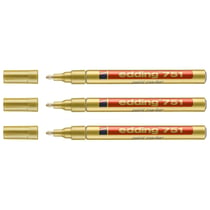 Lot de 3 marqueurs peinture permanents - EDDING - Or - Pointe ronde 1-2 mm