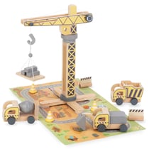 Jeux Imitation Chantier en Bois Enfant +3ans - Matériaux de Construction, Grande Grue