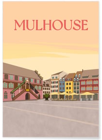 Affiche ville Mulhouse | A3 : 29,7x42cm