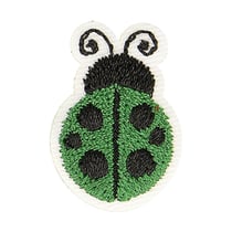 Ecusson thermocollant coccinelle vert 2,5cm x 2cm
