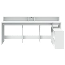 Bureau table poste de travail meuble d'ordinateur informatique étude avec lumières LED