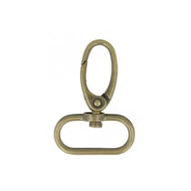 Mousqueton 25mm couleur or antique