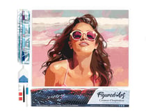 Diamond Painting Broderie Diamant Figured’Art 40x50cm toile entière roulée avec diamants carrés - Joie en bord de mer