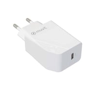 Muvit Chargeur Secteur USB-C PD 20W 3A et Câble USB-C vers USB-C 1,2m Blanc