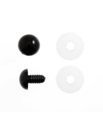 Lot d'Yeux en Plastique de 12 mm pour Jouets - Sécurité et Créativité au Rendez-vous - Lot de 6 pièces - Trimits Noir