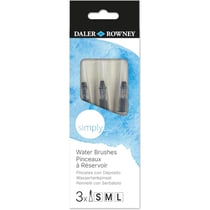 3 pinceaux à réservoir - Aquarelle - 3 tailles - Synthétiques - Corps plastique transparent