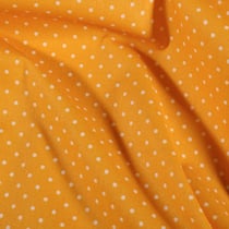 Tissu Coton enduit Petits pois blancs sur fond Jaune