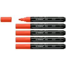 Lot de 5 marqueurs acryliques pointe moyenne - STABILO FREE - Rouge