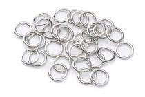 100 anneaux de jonction métal argenté 4 mm ACIER INOXYDABLE 304 - ouverts connecteurs -  bijoux