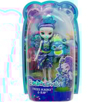 Enchantimals poupee patter peacock et flap le paon - figurine 15 cm - animal - mattel fxm74