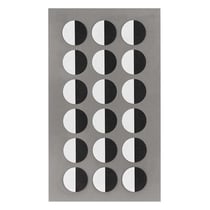 72 autocollants yeux ronds blanc et noir - 1,5 cm