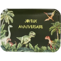 3 Plateaux Dinosaures Vert Joyeux Anniversaire