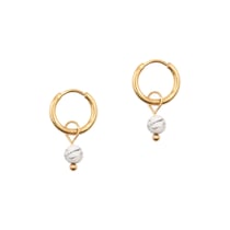 Boucles d'oreilles créoles Serena en pierres Howlite - Sloya