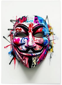 Affiche Masque Graffiti Pop Art | A3 : 29,7x42cm