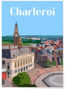 Affiche ville Charleroi | A3 : 29,7x42cm