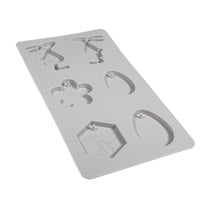 Moule en silicone Amis de Pâques+abeille, 26x14,5x1cm, 6 formes, boîte 1 pce