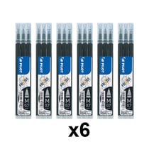 Lot de 6 étui de 3 recharges FriXion pointe moyenne 0,7mm noir Pilot