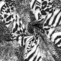 Tissu Jersey milano maille lourde Ponte di Roma motifs Panthère sur fond Blanc