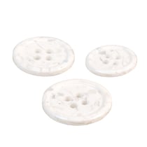 Bouton rond 4 trous bouteilles recyclées blanc
