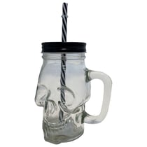 Verre tête de mort avec paille