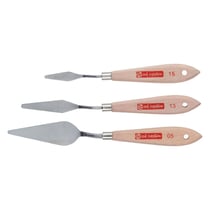 Couteaux à peindre - Acrylique et huile - 3 tailles et formes - Métal - Manche bois