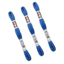Lot de 3 échevettes 10m DMC Fil retors mat canevas tapisserie 100% coton bleu 2122