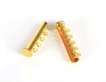 SACHET 2 FERMOIRS MAGNETIQUES 5 RANGS COLORIS OR 29 mm