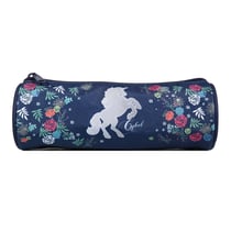 Trousse scolaire ronde Cybel Cheval Licorne Bleue - BAGTROTTER
