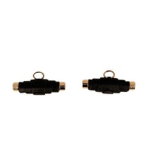 Bouton buchette simili cuir 48mm noir