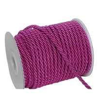4 mètres de cordon, cordelette unie tressée décoration, scrapbooking couture 4 mm FUSCHIA