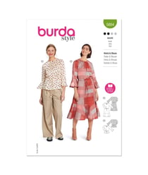 Patron Burda 5884-Blouse & robe taille n°FR 36-46
