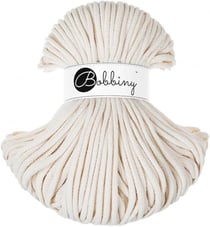 Cordon macramé tressé Bobbiny - Coton - Blanc cassé - 5 mm - 100 m