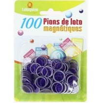 100 pions magnetiques violet - lotoquine - accessoire loto