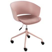 Chaise de Bureau Rose en Tissu Pivotante Hauteur Réglable