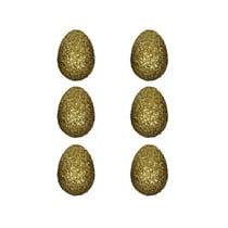 Oeuf en polystyrène pailleté doré Haut. 6cm 6 pièces