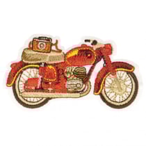 Ecusson thermocollant moto rouge 3,5 cm x 6 cm