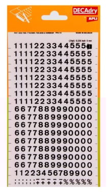 Chiffres Transfert Noir 6mm