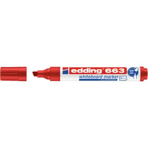 Lot de 10 marqueurs effaçables - EDDING - 663 - Rouge - Pointe biseautée 1-5 mm