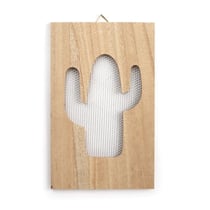 Graine Créative - Tableau grillage en bois Cactus 15x24cm