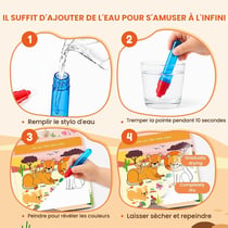 Livre de coloriage à l'eau JoyCat - Safari - 3 à 5 ans