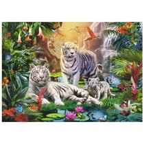 Puzzle famille de tigres blancs 1000 pieces - animaux sauvages - ravensburger - 19947