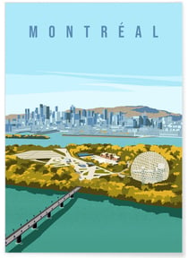 Affiche ville Montréal | A3 : 29,7x42cm