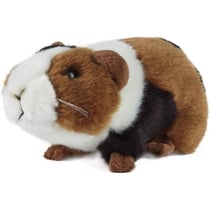 Peluche cochon d'inde blanc brun et noir 18 cm - living nature