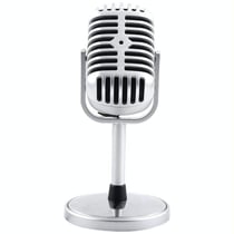Microphone Classique Argent 3.5mm Câble 2.2m Hauteur 15cm Réponse 30-16000Hz YONIS
