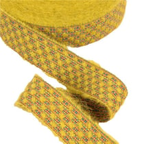 Galon laineux jaune vert 25mm au mètre