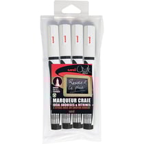 Lot de 4 marqueurs craies Uni Chalk pointe conique coloris blanc
